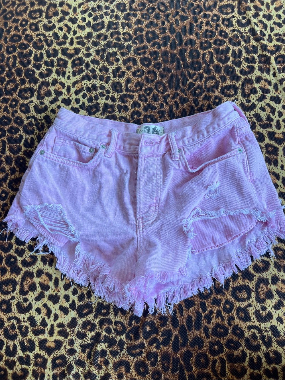 Pink denim FP shorts